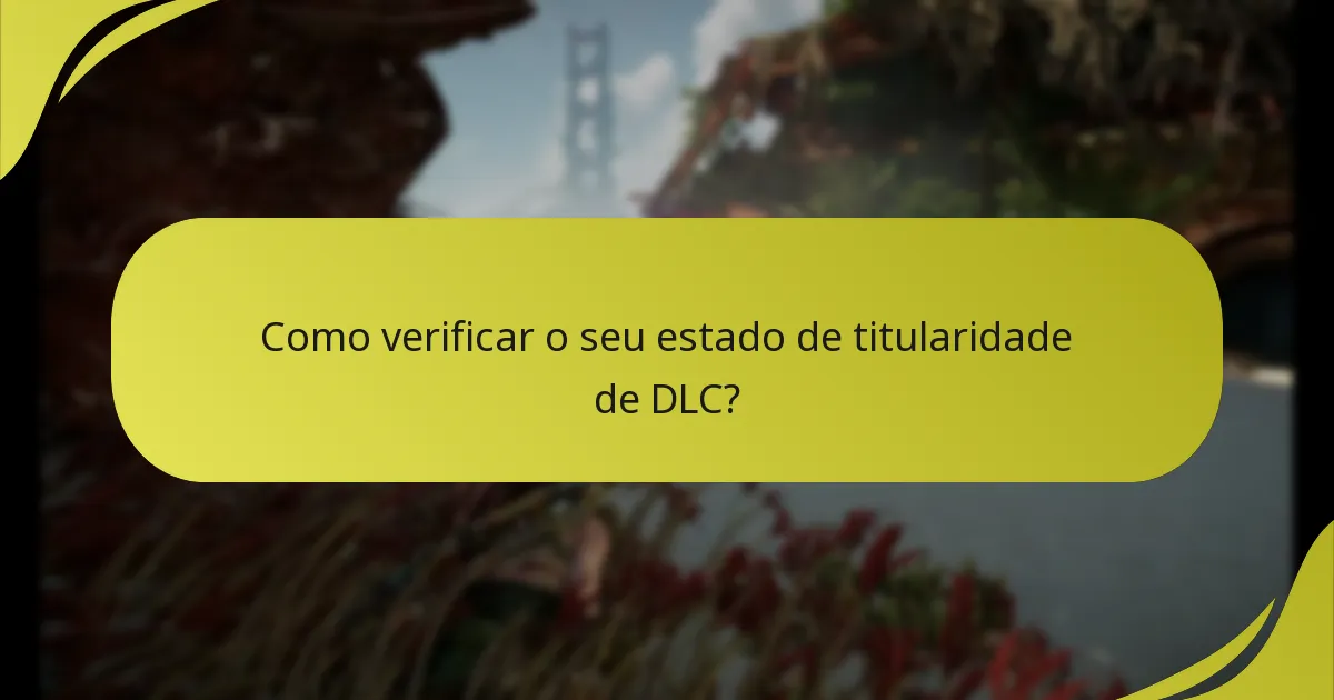 Como verificar o seu estado de titularidade de DLC?