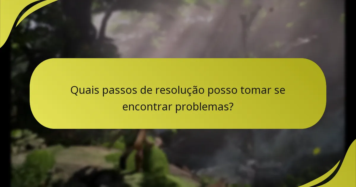 Quais passos de resolução posso tomar se encontrar problemas?